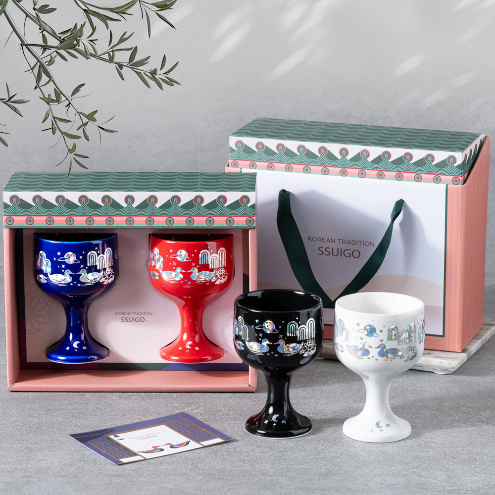 SSUIGO — Couple Wine Glasses with Mother-of-Pearl Inlay
