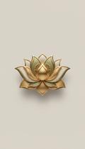 Gilded Lotus Motif Brooch