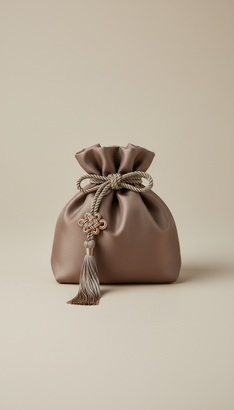Silk Pouch With Hanbok Knot